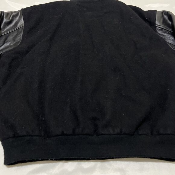 Port Authority Black Jacket Wool Blend Leather Sleeve Size L Aviation PPI Logo - Picture 9 of 12